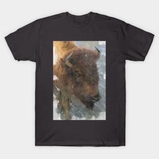 Buffalo walking in the rain T-Shirt